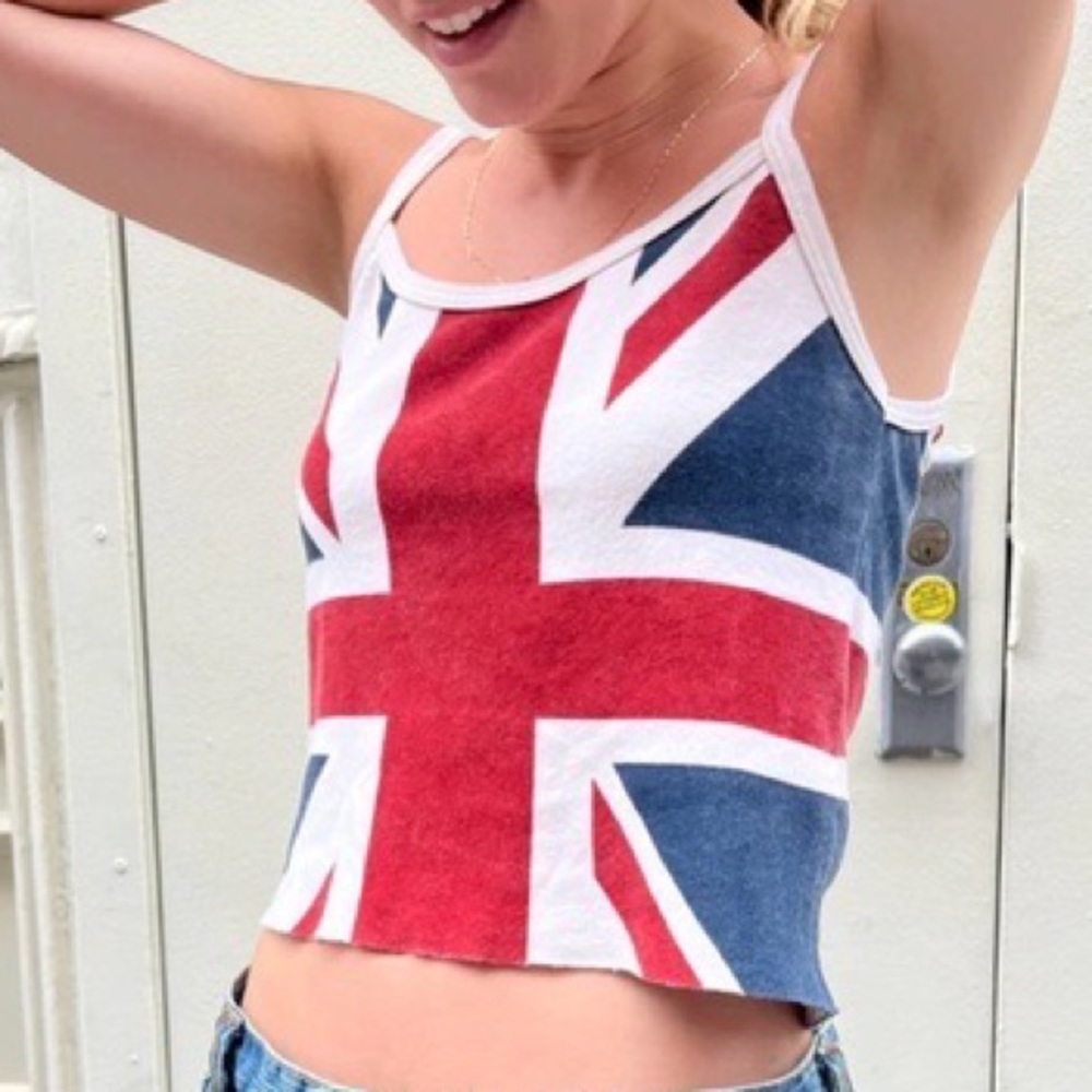Brandy Melville Skylar Union Jack Flag Tank